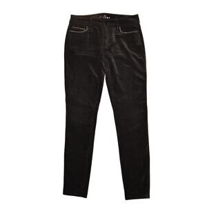 WHITE HOUSE BLACK MARKET $78 Black Velvet Skinny Ankle Pant Size 0